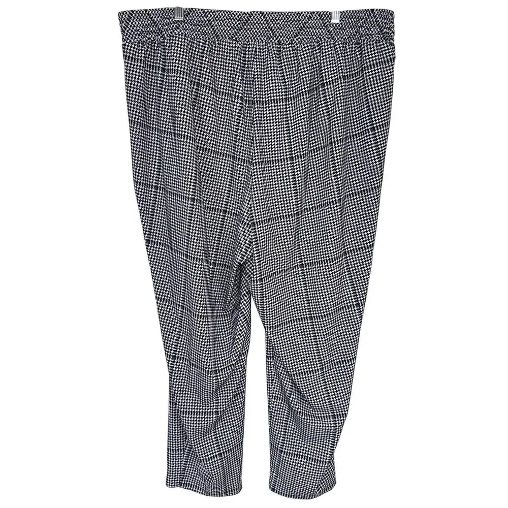 Torrid Black White Plaid Crepe Pull On Tapered Ankle Pant Size 2XL - Picture 6 of 16